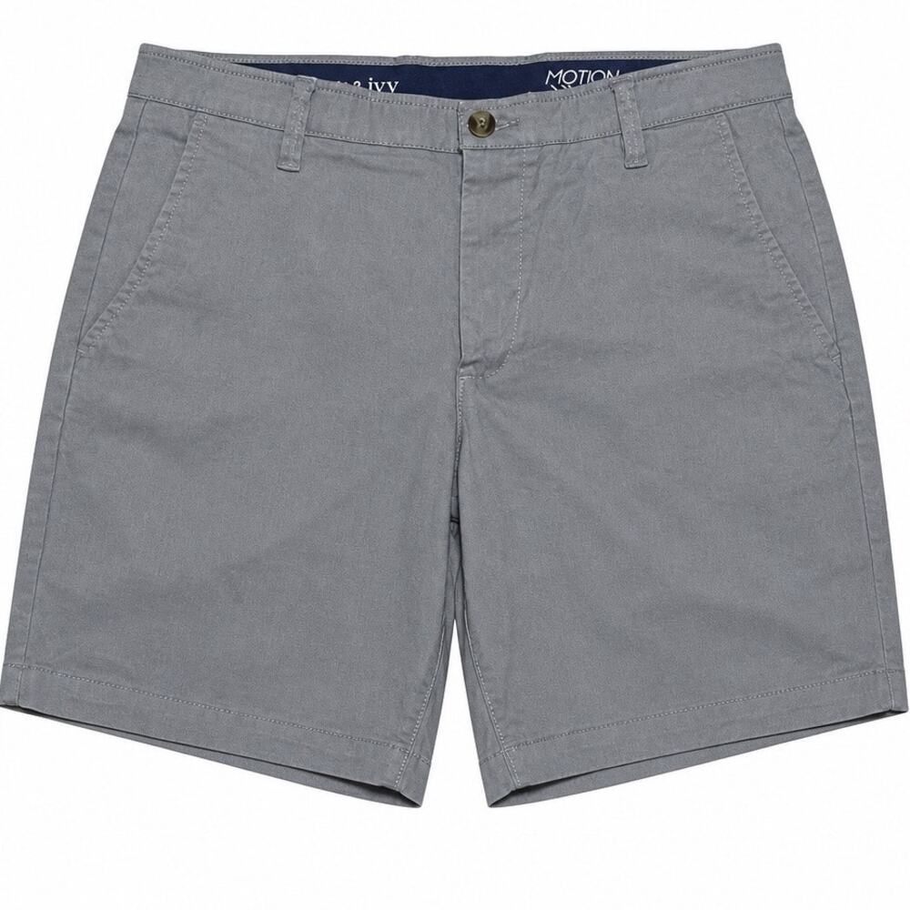 Crown & Ivy Men's Size 34 Gray Motion Flex Chino Shorts Casual